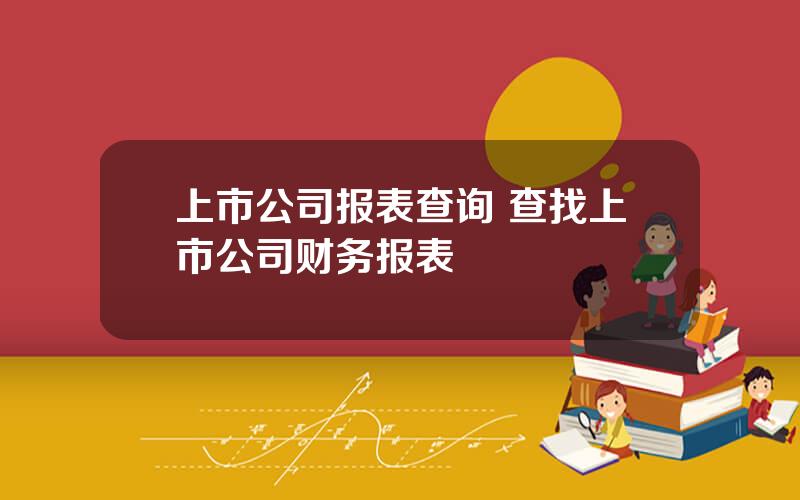 上市公司报表查询 查找上市公司财务报表